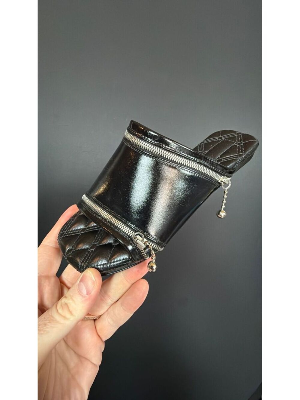 Burberry Black Leather Silver Zipper Sandals Size 36